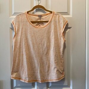 T by Talbots orange and white striped sleeveless top. Keyhole back